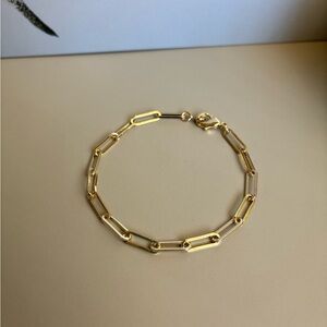 18k gold plated Link Paperclip Chain Bracelet - Women Jewelry